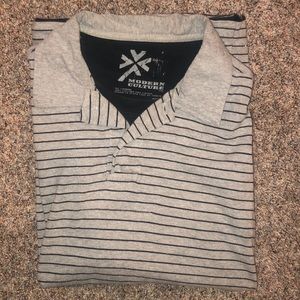 Men’s short sleeve polo striped shirt – size large